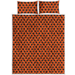 Orange Halloween Pattern Print Quilt Bed Set