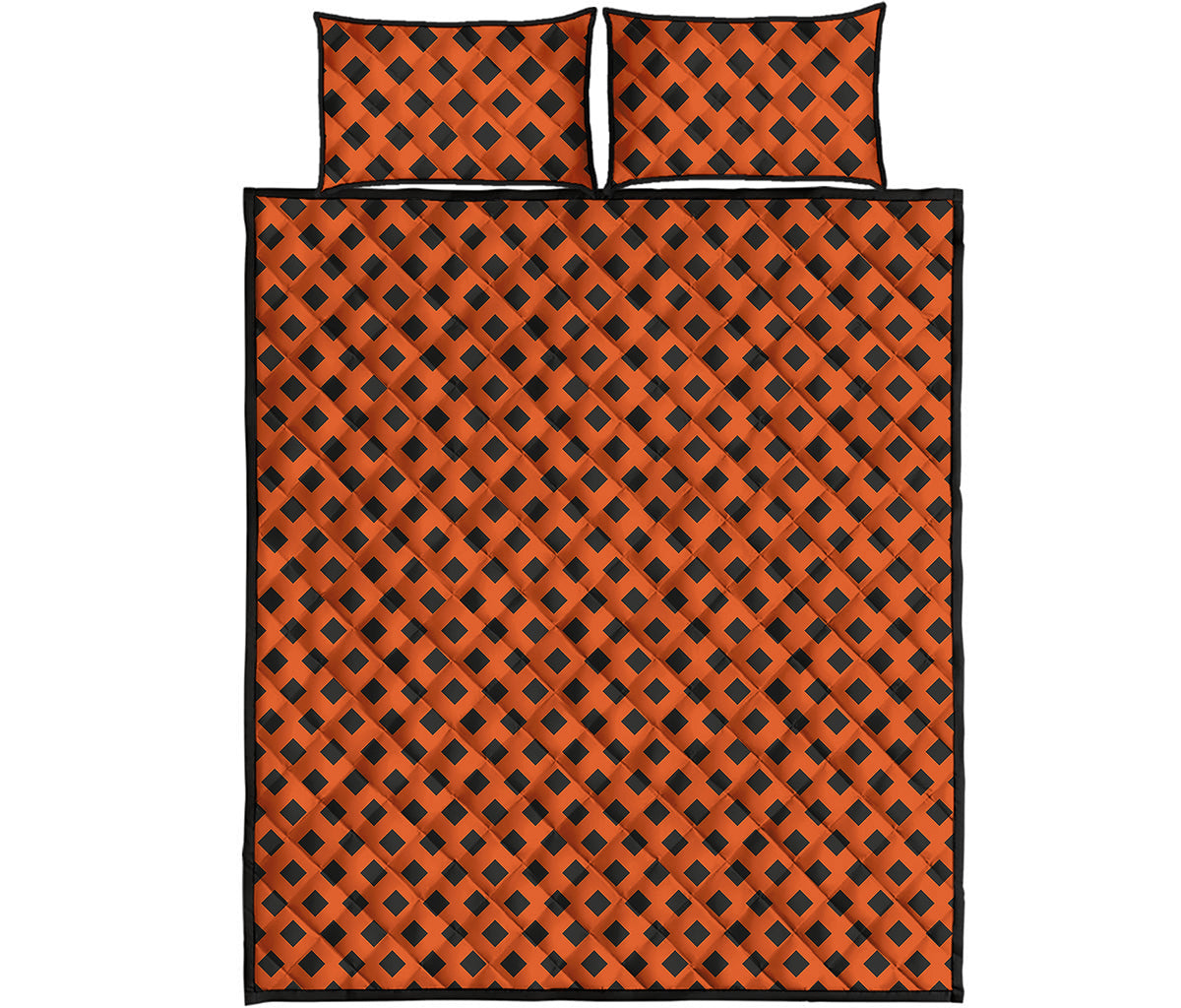 Orange Halloween Pattern Print Quilt Bed Set
