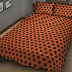 Orange Halloween Pattern Print Quilt Bed Set