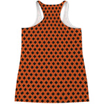 Orange Halloween Pattern Print Women's Racerback Tank Top