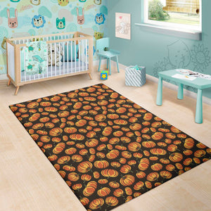 Orange Halloween Pumpkin Pattern Print Area Rug