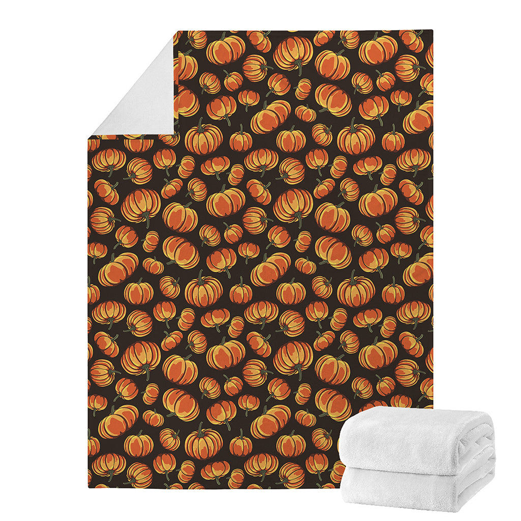 Orange Halloween Pumpkin Pattern Print Blanket