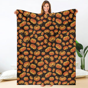 Orange Halloween Pumpkin Pattern Print Blanket