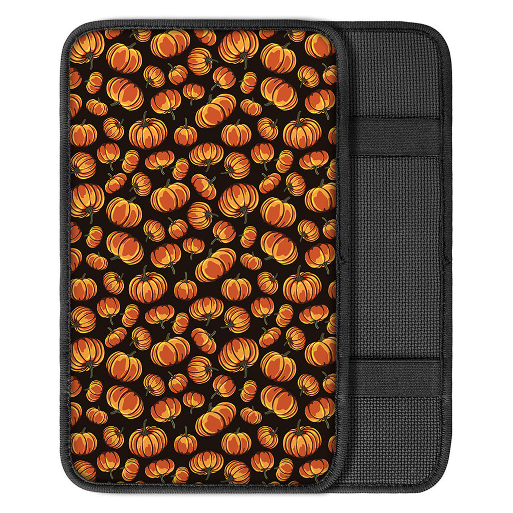 Orange Halloween Pumpkin Pattern Print Car Center Console Cover