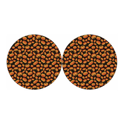 Orange Halloween Pumpkin Pattern Print Car Coasters