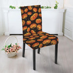 Orange Halloween Pumpkin Pattern Print Dining Chair Slipcover
