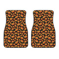 Orange Halloween Pumpkin Pattern Print Front Car Floor Mats
