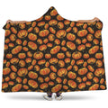 Orange Halloween Pumpkin Pattern Print Hooded Blanket