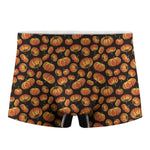 Orange Halloween Pumpkin Pattern Print Men's Boxer Briefs