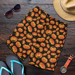 Orange Halloween Pumpkin Pattern Print Men's Shorts