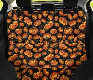 Orange Halloween Pumpkin Pattern Print Pet Car Back Seat Cover