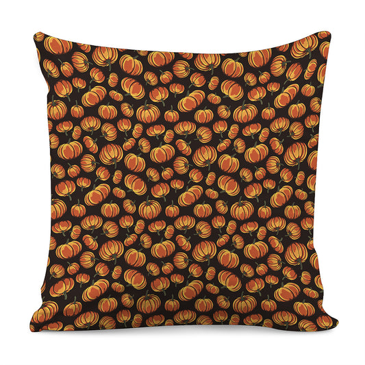 Orange Halloween Pumpkin Pattern Print Pillow Cover