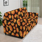 Orange Halloween Pumpkin Pattern Print Sofa Cover