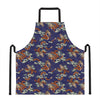 Orange Japanese Dragon Pattern Print Apron