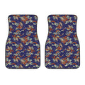 Orange Japanese Dragon Pattern Print Front Car Floor Mats