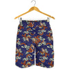 Orange Japanese Dragon Pattern Print Men's Shorts