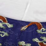 Orange Japanese Dragon Pattern Print Sofa Cover