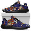 Orange Japanese Dragon Pattern Print Walking Shoes