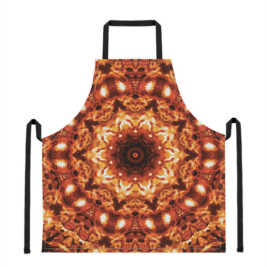 Orange Kaleidoscope Print Apron