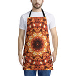 Orange Kaleidoscope Print Apron