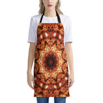 Orange Kaleidoscope Print Apron