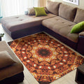 Orange Kaleidoscope Print Floor Mat