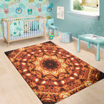 Orange Kaleidoscope Print Area Rug