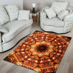 Orange Kaleidoscope Print Area Rug