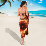 Orange Kaleidoscope Print Beach Sarong Wrap