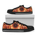 Orange Kaleidoscope Print Black Low Top Sneakers