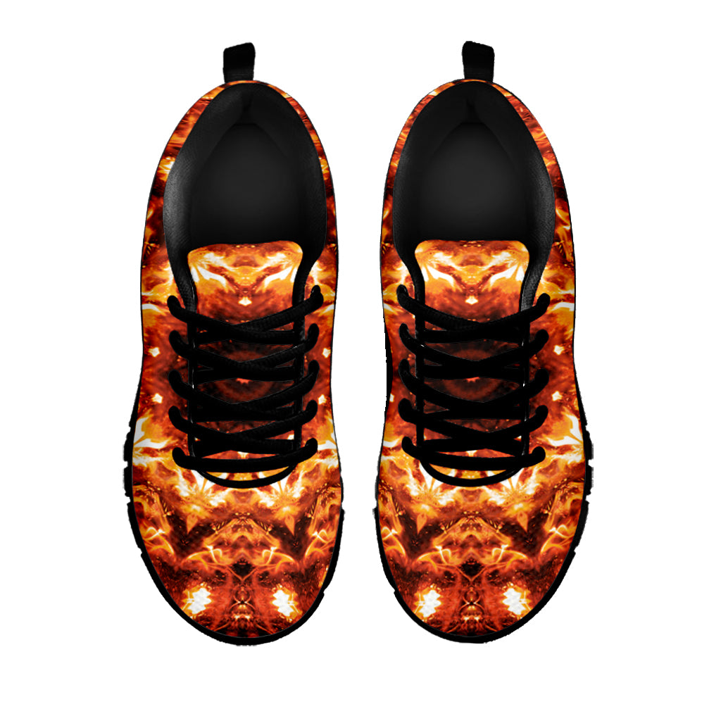 Orange Kaleidoscope Print Black Sneakers