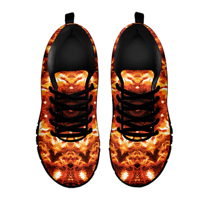 Orange Kaleidoscope Print Black Sneakers