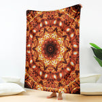 Orange Kaleidoscope Print Blanket