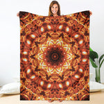 Orange Kaleidoscope Print Blanket