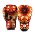 Orange Kaleidoscope Print Boxing Gloves
