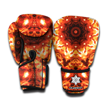 Orange Kaleidoscope Print Boxing Gloves