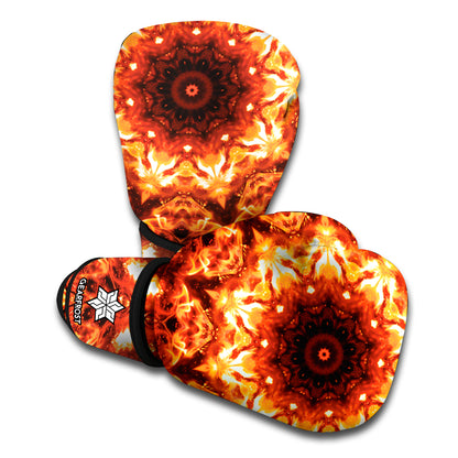 Orange Kaleidoscope Print Boxing Gloves