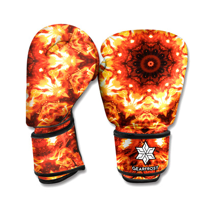 Orange Kaleidoscope Print Boxing Gloves