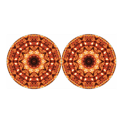 Orange Kaleidoscope Print Car Coasters