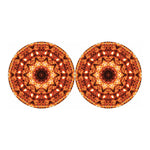 Orange Kaleidoscope Print Car Coasters