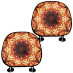 Orange Kaleidoscope Print Car Headrest Covers