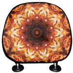 Orange Kaleidoscope Print Car Headrest Covers