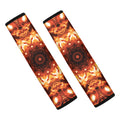 Orange Kaleidoscope Print Car Seat Belt Covers