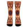 Orange Kaleidoscope Print Crew Socks