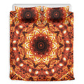 Orange Kaleidoscope Print Duvet Cover Bedding Set