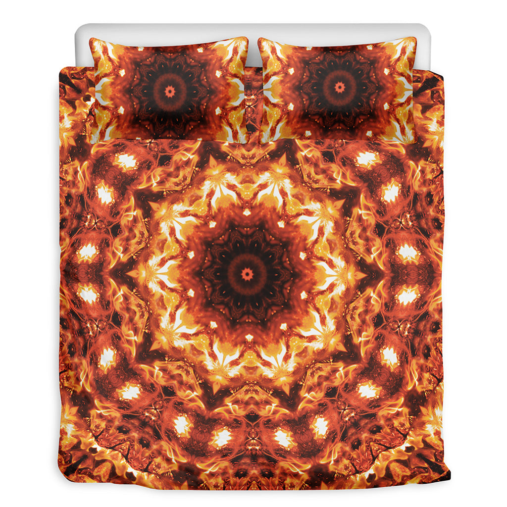 Orange Kaleidoscope Print Duvet Cover Bedding Set