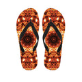 Orange Kaleidoscope Print Flip Flops