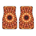 Orange Kaleidoscope Print Front Car Floor Mats
