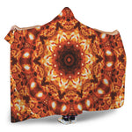 Orange Kaleidoscope Print Hooded Blanket