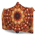 Orange Kaleidoscope Print Hooded Blanket